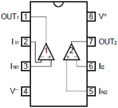 μPC358Cのピン配置図